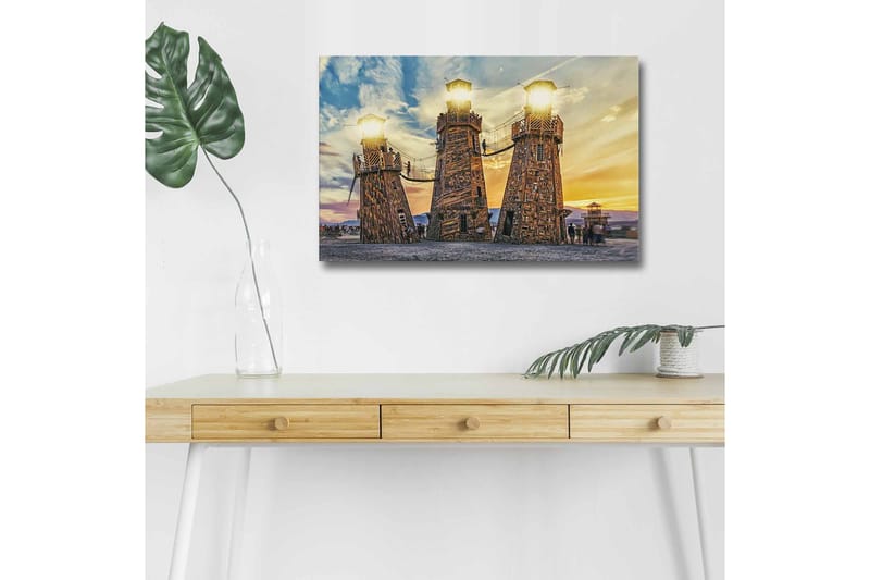 Dekorativ Canvasbillede med LED 45x70 cm - Flerfarvet - Boligtilbehør - Billeder & kunst - Billeder på lærred