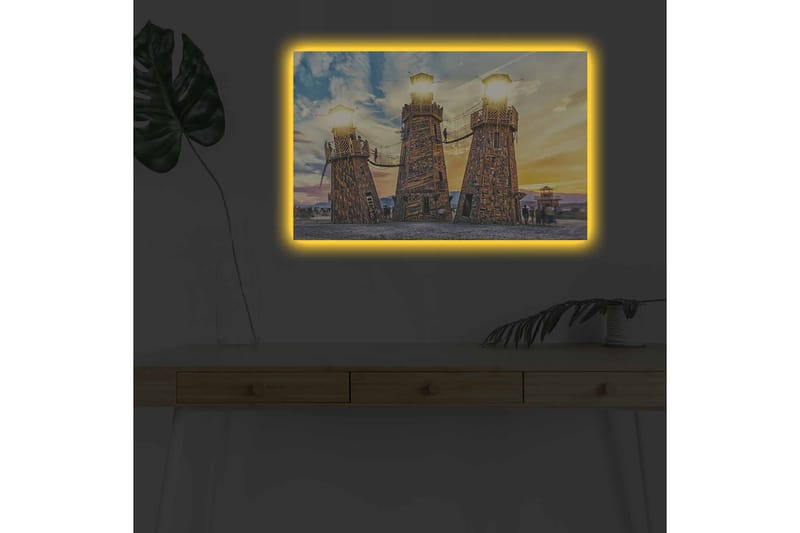 Dekorativ Canvasbillede med LED 45x70 cm - Flerfarvet - Boligtilbehør - Billeder & kunst - Billeder på lærred