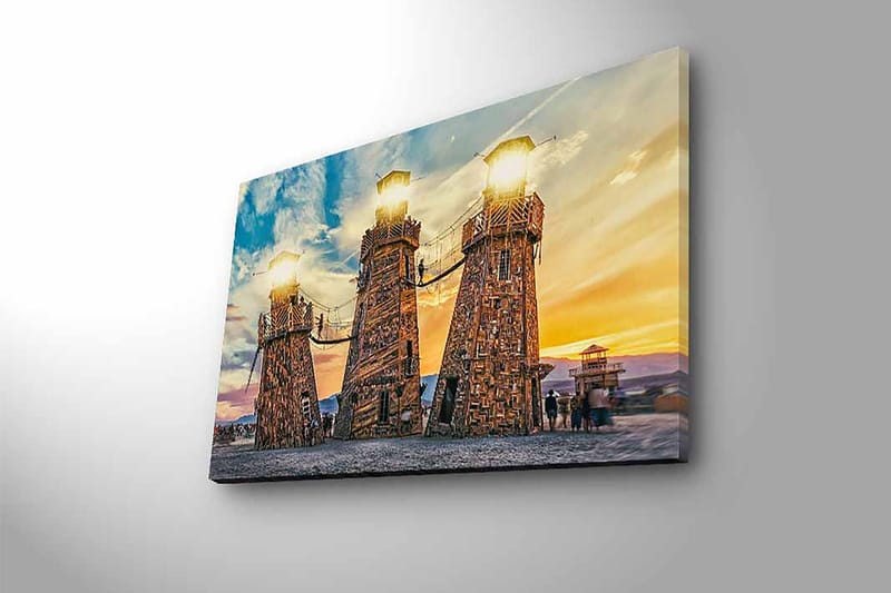 Dekorativ Canvasbillede med LED 45x70 cm - Flerfarvet - Boligtilbehør - Billeder & kunst - Billeder på lærred