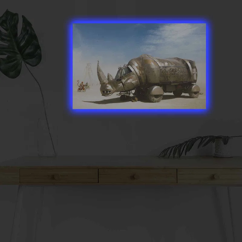 Dekorativ Canvasbillede med LED 45x70 cm - Flerfarvet - Boligtilbehør - Billeder & kunst - Billeder på lærred