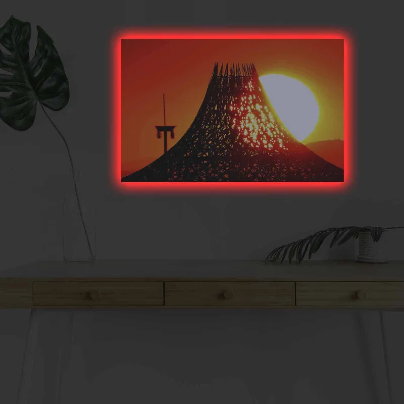 Dekorativ Canvasbillede med LED 45x70 cm - Flerfarvet - Boligtilbehør - Billeder & kunst - Billeder på lærred