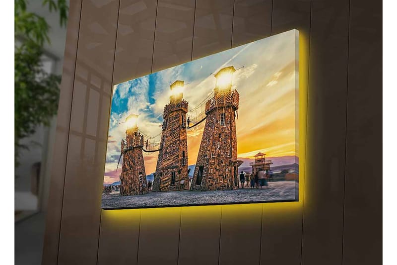 Dekorativ Canvasbillede med LED 45x70 cm - Flerfarvet - Boligtilbehør - Billeder & kunst - Billeder på lærred