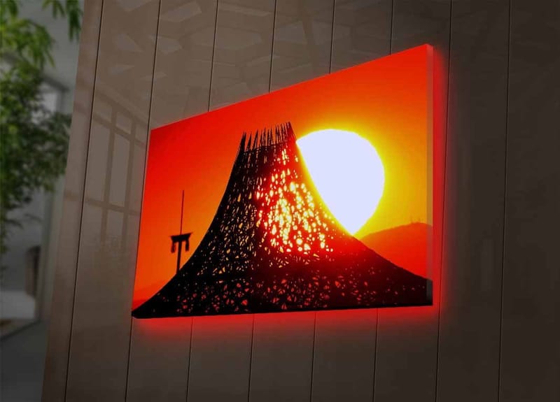 Dekorativ Canvasbillede med LED 45x70 cm - Flerfarvet - Boligtilbehør - Billeder & kunst - Billeder på lærred