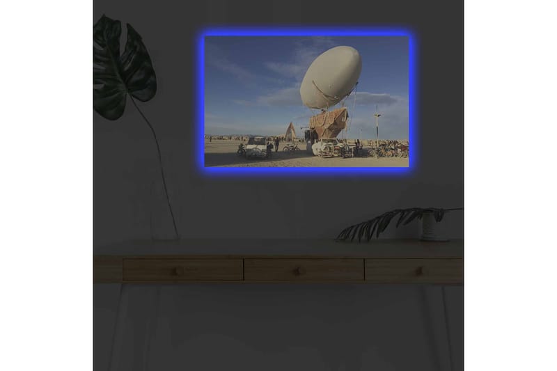 Dekorativ Canvasbillede med LED 45x70 cm - Flerfarvet - Boligtilbehør - Billeder & kunst - Billeder på lærred