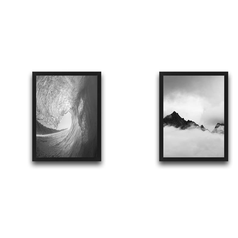 Dekorativ indrammet maleri 2-Dele 30x40 cm - Flerfarvet - Boligtilbehør - Billeder & kunst - Billeder på lærred