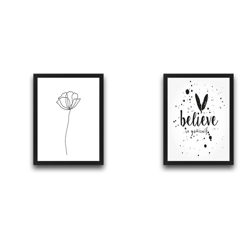 Dekorativ indrammet maleri 2-Dele 30x40 cm - Flerfarvet - Boligtilbehør - Billeder & kunst - Billeder på lærred