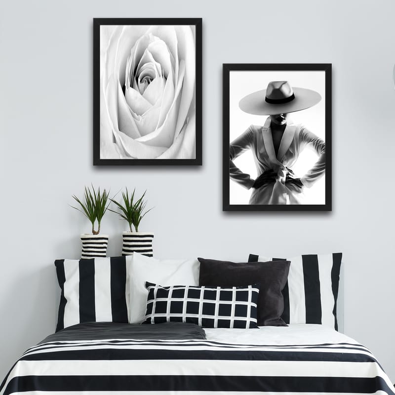 Dekorativ indrammet maleri 2-Dele 30x40 cm - Flerfarvet - Boligtilbehør - Billeder & kunst - Billeder på lærred