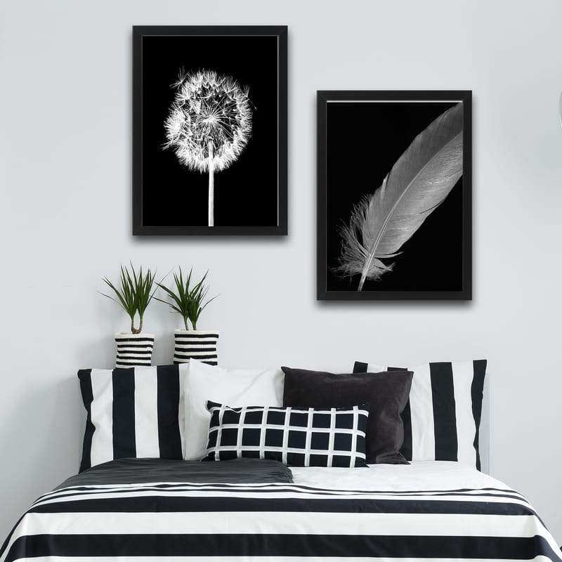 Dekorativ indrammet maleri 2-Dele 30x40 cm - Flerfarvet - Boligtilbehør - Billeder & kunst - Billeder på lærred