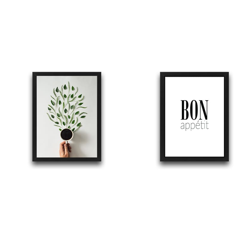 Dekorativ indrammet maleri 2-Dele 30x40 cm - Flerfarvet - Boligtilbehør - Billeder & kunst - Billeder på lærred