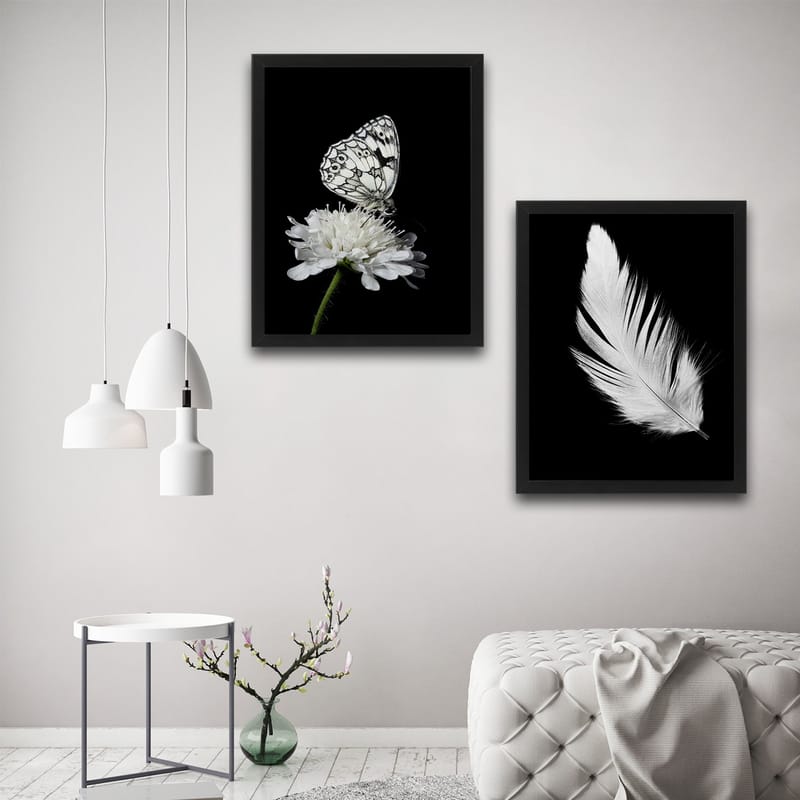 Dekorativ indrammet maleri 2-Dele 30x40 cm - Flerfarvet - Boligtilbehør - Billeder & kunst - Billeder på lærred