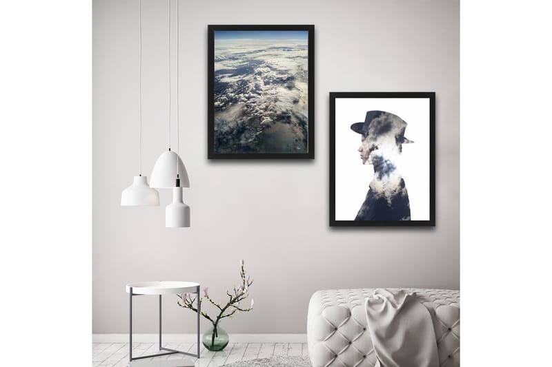 Dekorativ indrammet maleri 2-Dele 30x40 cm - Flerfarvet - Boligtilbehør - Billeder & kunst - Billeder på lærred