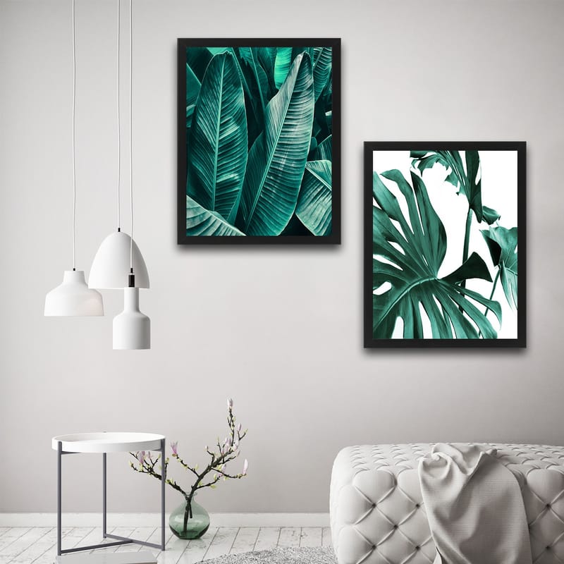 Dekorativ indrammet maleri 2-Dele 30x40 cm - Flerfarvet - Boligtilbehør - Billeder & kunst - Billeder på lærred