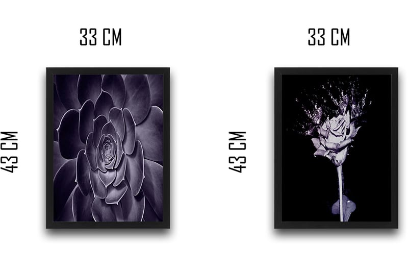 Dekorativ indrammet maleri 2-Dele 30x40 cm - Flerfarvet - Boligtilbehør - Billeder & kunst - Billeder på lærred