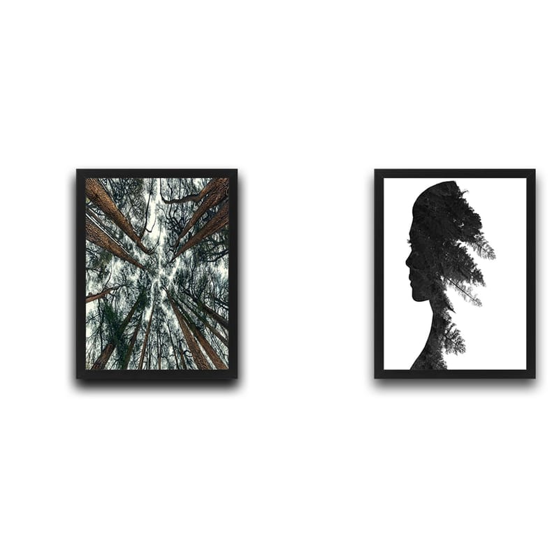 Dekorativ indrammet maleri 2-Dele 30x40 cm - Flerfarvet - Boligtilbehør - Billeder & kunst - Billeder på lærred