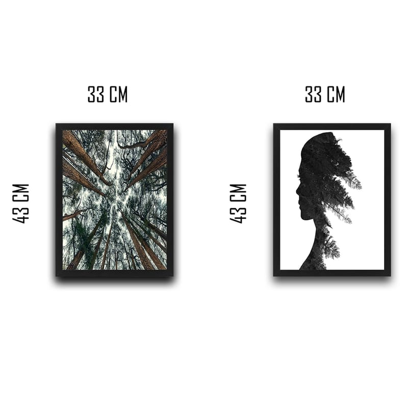 Dekorativ indrammet maleri 2-Dele 30x40 cm - Flerfarvet - Boligtilbehør - Billeder & kunst - Billeder på lærred