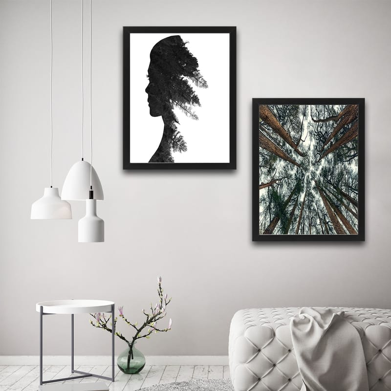 Dekorativ indrammet maleri 2-Dele 30x40 cm - Flerfarvet - Boligtilbehør - Billeder & kunst - Billeder på lærred