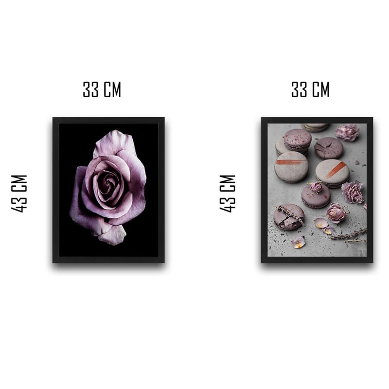 Dekorativ indrammet maleri 2-Dele 30x40 cm - Flerfarvet - Boligtilbehør - Billeder & kunst - Billeder på lærred