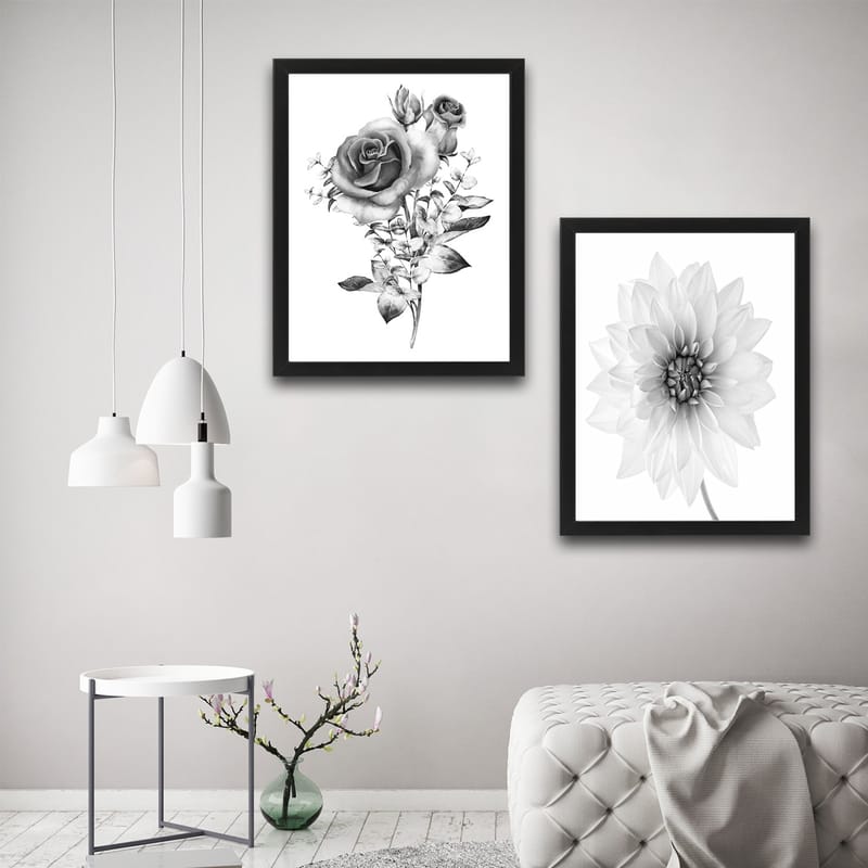 Dekorativ indrammet maleri 2-Dele 30x40 cm - Flerfarvet - Boligtilbehør - Billeder & kunst - Billeder på lærred