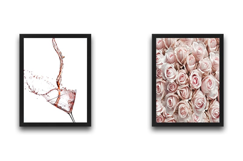 Dekorativ indrammet maleri 2-Dele 30x40 cm - Flerfarvet - Boligtilbehør - Billeder & kunst - Billeder på lærred