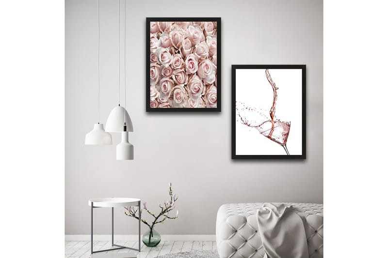 Dekorativ indrammet maleri 2-Dele 30x40 cm - Flerfarvet - Boligtilbehør - Billeder & kunst - Billeder på lærred