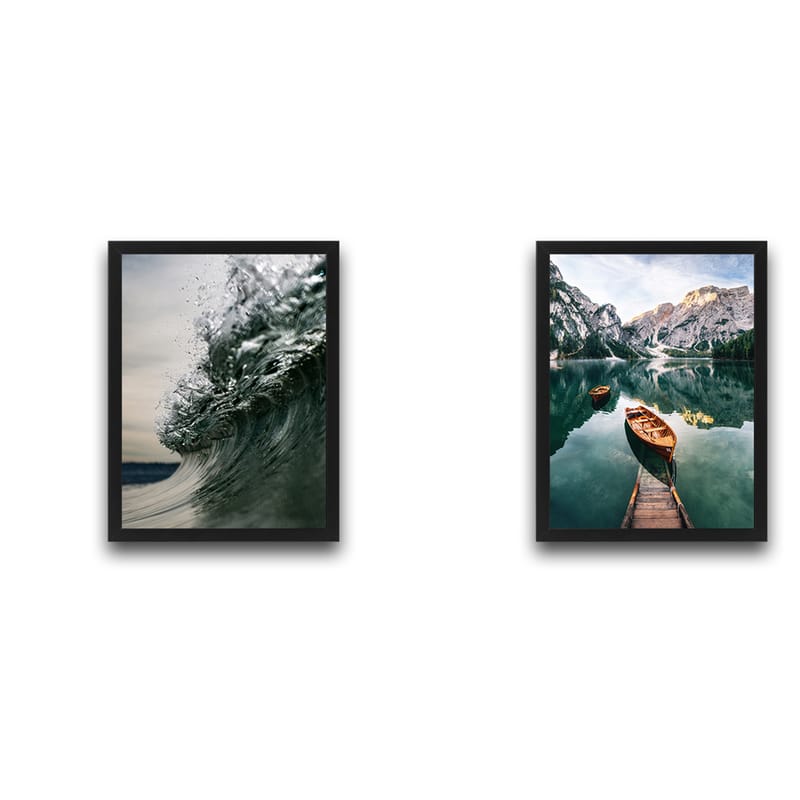 Dekorativ indrammet maleri 2-Dele 30x40 cm - Flerfarvet - Boligtilbehør - Billeder & kunst - Billeder på lærred