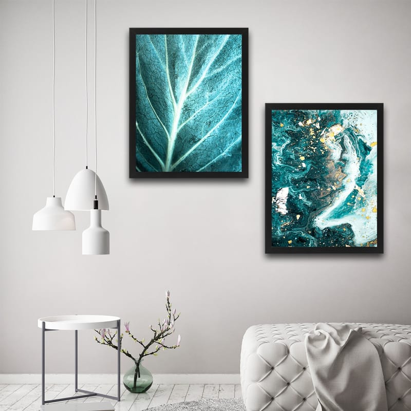 Dekorativ indrammet maleri 2-Dele 30x40 cm - Flerfarvet - Boligtilbehør - Billeder & kunst - Billeder på lærred