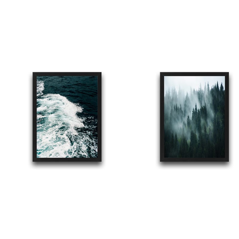 Dekorativ indrammet maleri 2-Dele 30x40 cm - Flerfarvet - Boligtilbehør - Billeder & kunst - Billeder på lærred