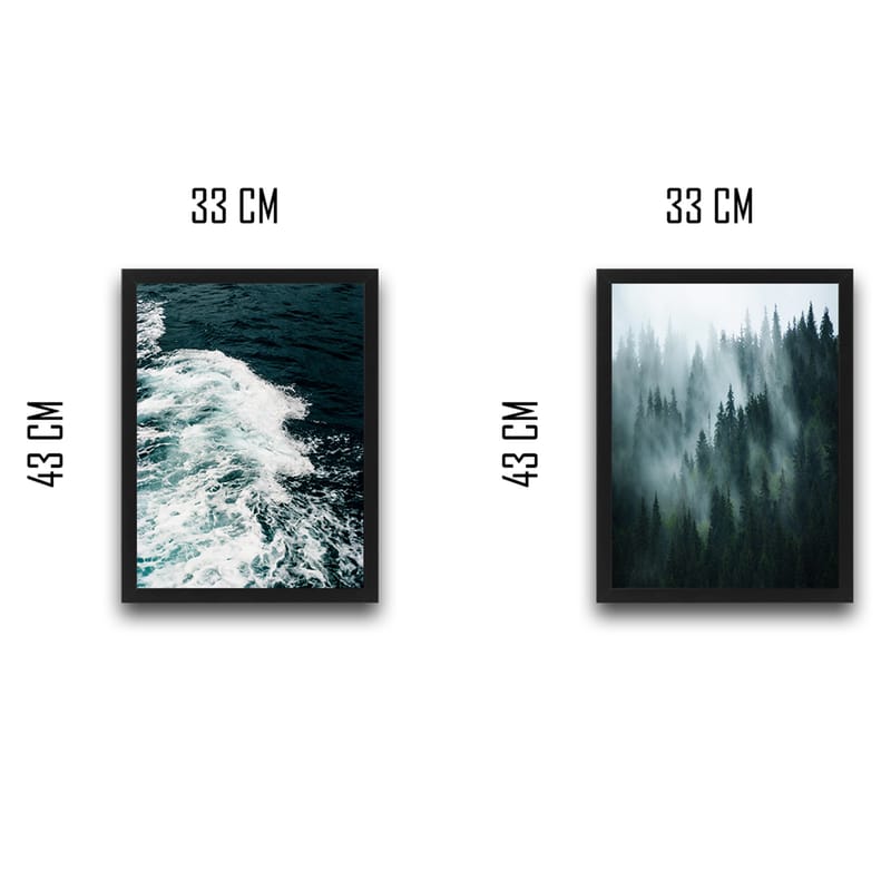 Dekorativ indrammet maleri 2-Dele 30x40 cm - Flerfarvet - Boligtilbehør - Billeder & kunst - Billeder på lærred