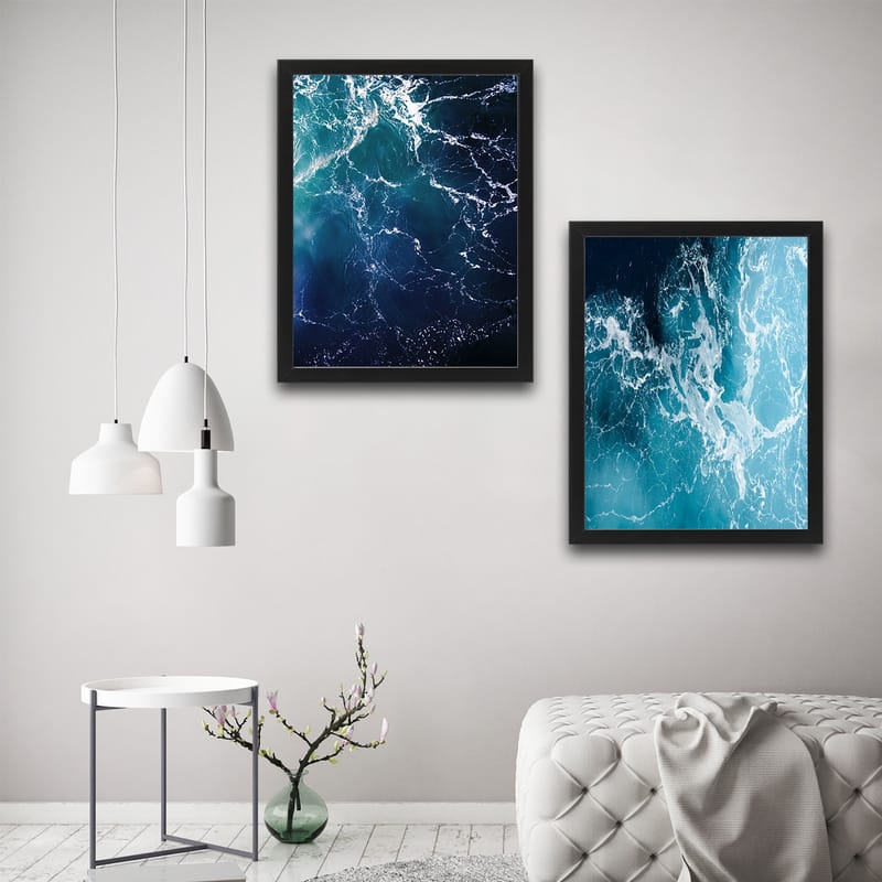 Dekorativ indrammet maleri 2-Dele 30x40 cm - Flerfarvet - Boligtilbehør - Billeder & kunst - Billeder på lærred