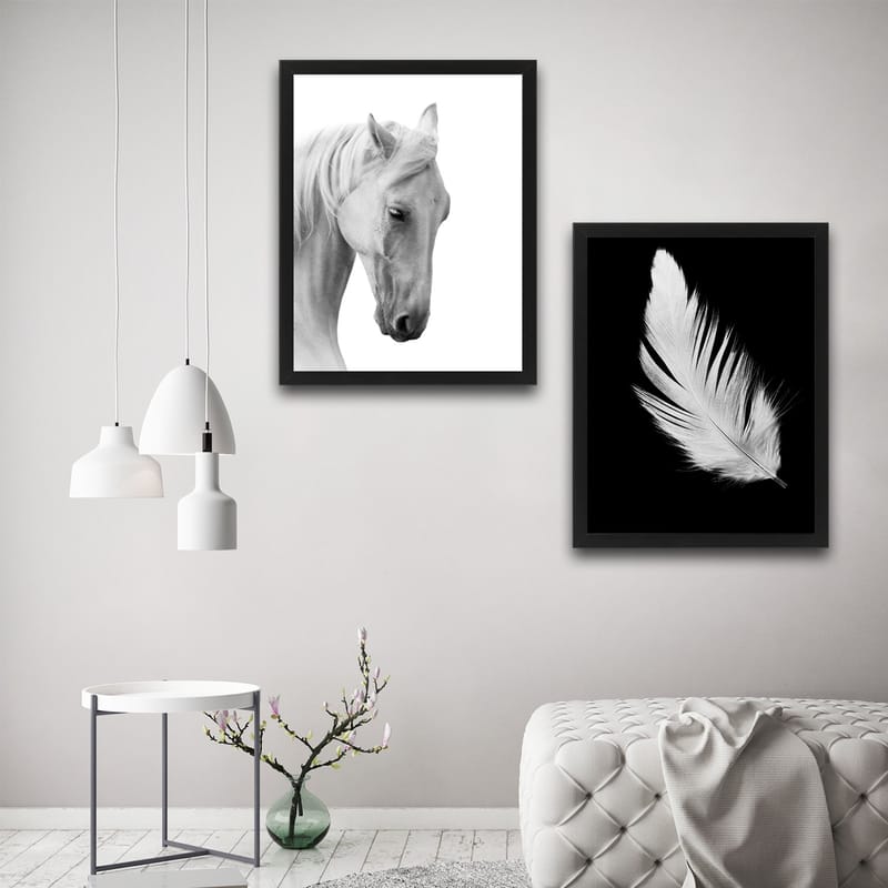 Dekorativ indrammet maleri 2-Dele 30x40 cm - Flerfarvet - Boligtilbehør - Billeder & kunst - Billeder på lærred