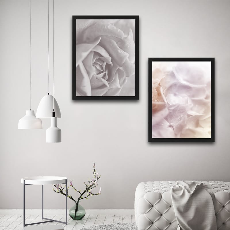 Dekorativ indrammet maleri 2-Dele 30x40 cm - Flerfarvet - Boligtilbehør - Billeder & kunst - Billeder på lærred