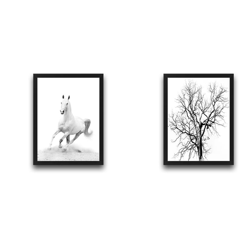 Dekorativ indrammet maleri 2-Dele 30x40 cm - Flerfarvet - Boligtilbehør - Billeder & kunst - Billeder på lærred