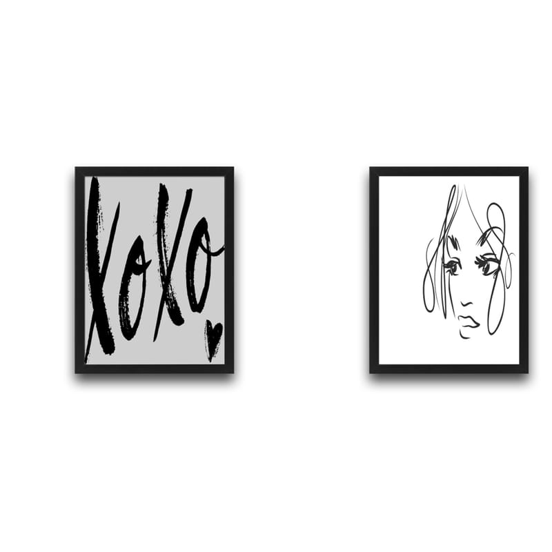Dekorativ indrammet maleri 2-Dele 30x40 cm - Flerfarvet - Boligtilbehør - Billeder & kunst - Billeder på lærred