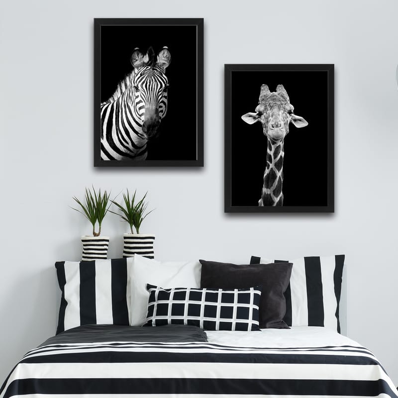 Dekorativ indrammet maleri 2-Dele 30x40 cm - Flerfarvet - Boligtilbehør - Billeder & kunst - Billeder på lærred