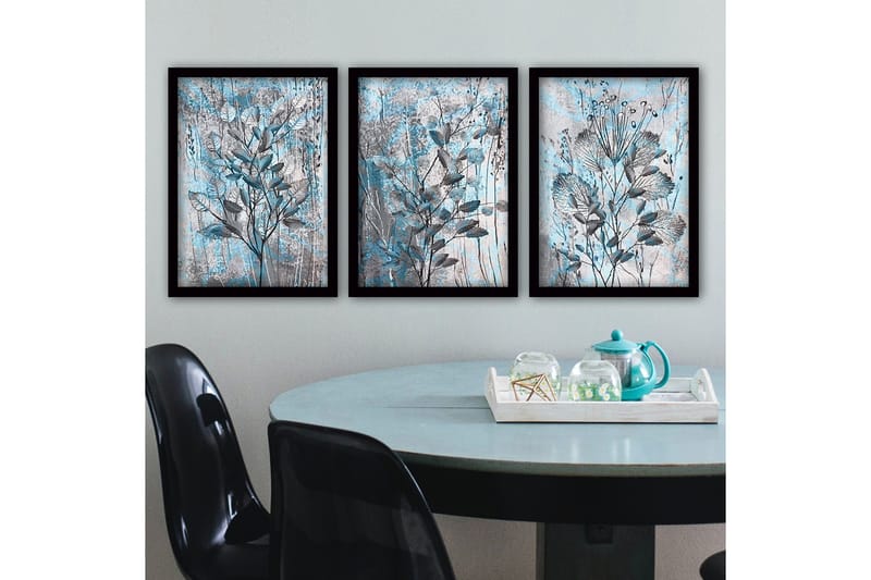 Dekorativ indrammet maleri 3-Dele 35x45 cm, Flerfarvet