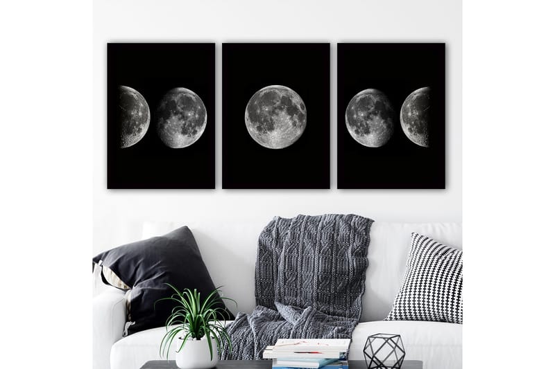 Dekorativ indrammet maleri 3-Dele 35x45 cm, Flerfarvet