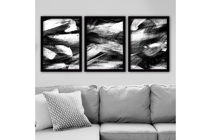 Dekorativ indrammet maleri 3-Dele 35x45 cm, Flerfarvet