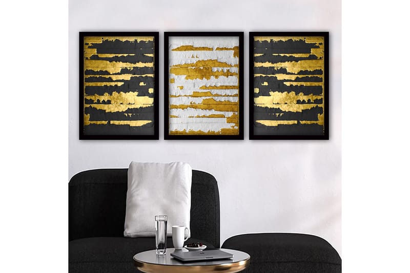 Dekorativ indrammet maleri 3-Dele 35x45 cm, Flerfarvet