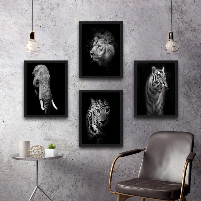 Dekorativ indrammet maleri  30x40 cm - Flerfarvet - Boligtilbehør - Billeder & kunst - Billeder på lærred