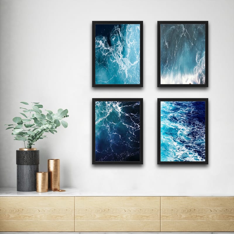 Dekorativ indrammet maleri  30x40 cm - Flerfarvet - Boligtilbehør - Billeder & kunst - Billeder på lærred