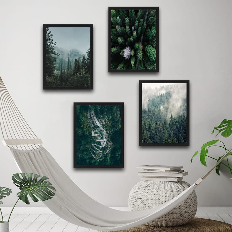 Dekorativ indrammet maleri  30x40 cm - Flerfarvet - Boligtilbehør - Billeder & kunst - Billeder på lærred