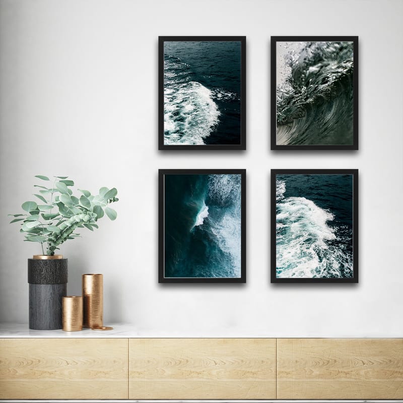 Dekorativ indrammet maleri  30x40 cm - Flerfarvet - Boligtilbehør - Billeder & kunst - Billeder på lærred
