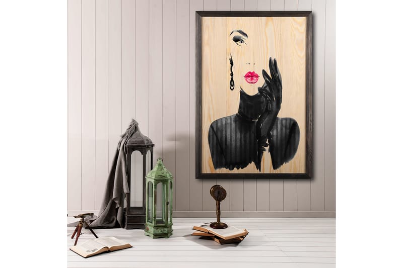 Dekorativ indrammet maleri  35x50 cm - Flerfarvet - Boligtilbehør - Billeder & kunst - Billeder på lærred