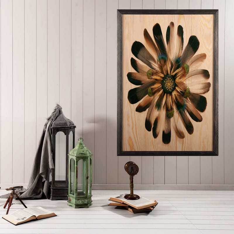 Dekorativ indrammet maleri  35x50 cm - Flerfarvet - Boligtilbehør - Billeder & kunst - Billeder på lærred
