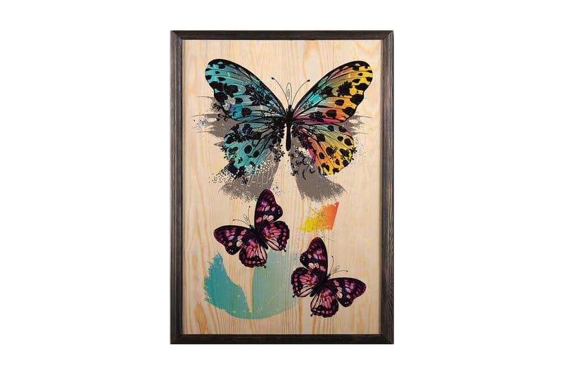 Dekorativ indrammet maleri  35x50 cm - Flerfarvet - Boligtilbehør - Billeder & kunst - Billeder på lærred
