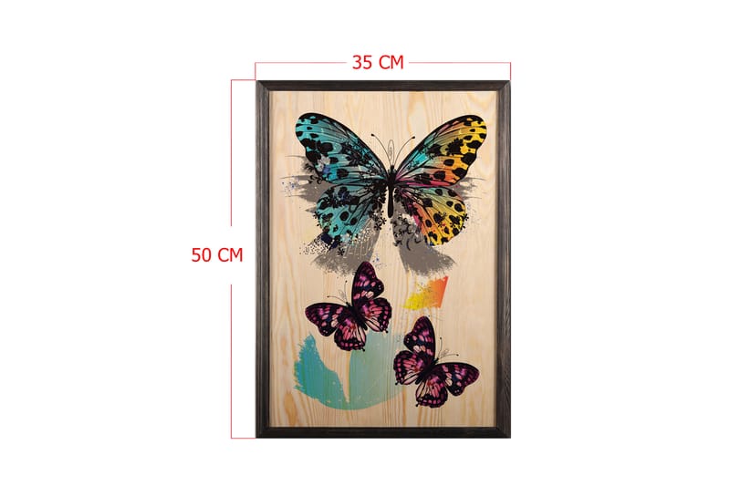 Dekorativ indrammet maleri  35x50 cm - Flerfarvet - Boligtilbehør - Billeder & kunst - Billeder på lærred