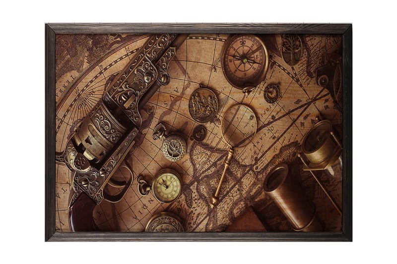 Dekorativ indrammet maleri  35x50 cm - Flerfarvet - Boligtilbehør - Billeder & kunst - Billeder på lærred
