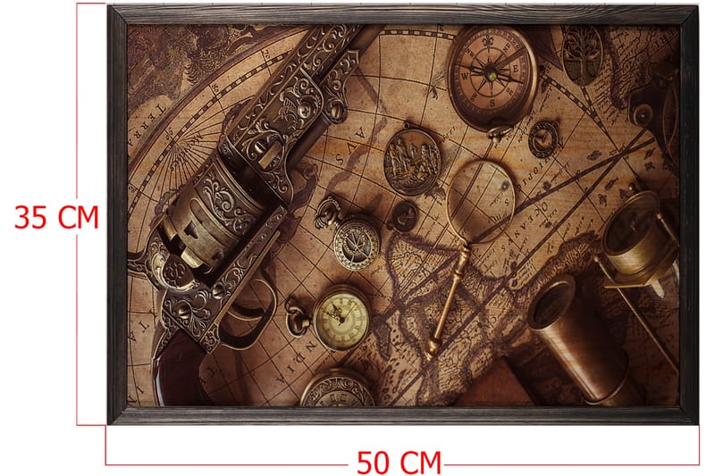 Dekorativ indrammet maleri  35x50 cm - Flerfarvet - Boligtilbehør - Billeder & kunst - Billeder på lærred