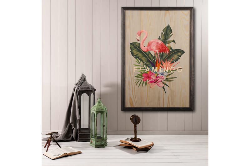 Dekorativ indrammet maleri  35x50 cm - Flerfarvet - Boligtilbehør - Billeder & kunst - Billeder på lærred