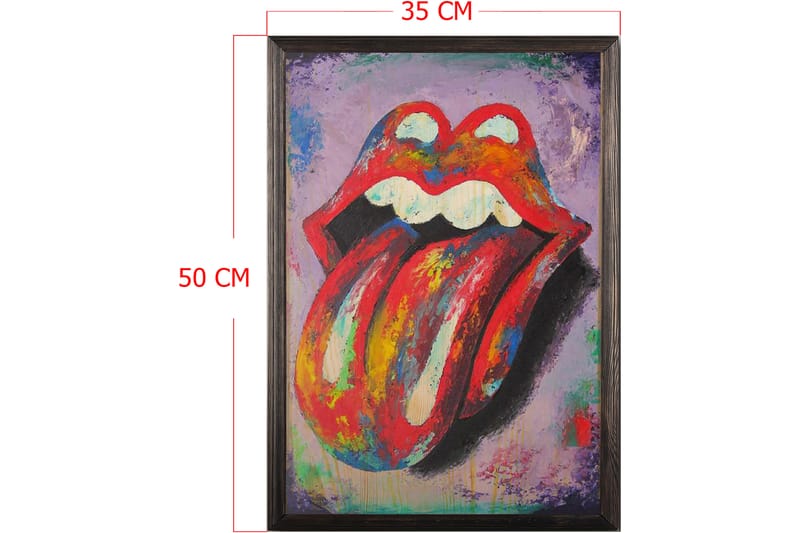 Dekorativ indrammet maleri  35x50 cm - Flerfarvet - Boligtilbehør - Billeder & kunst - Billeder på lærred